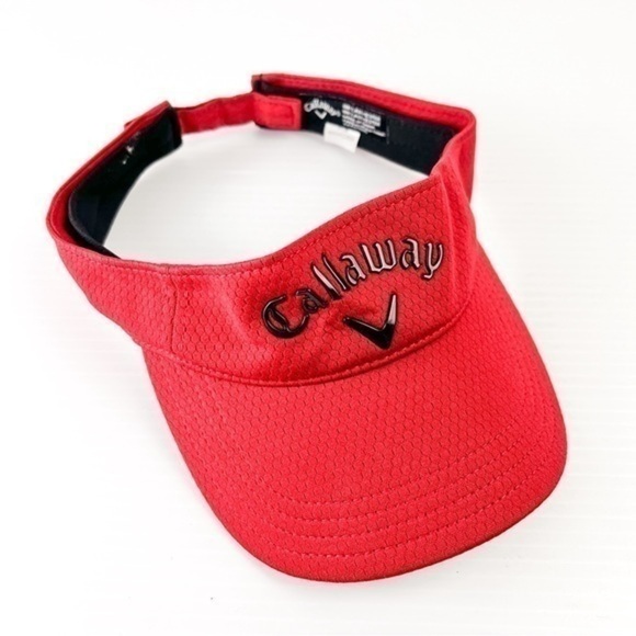 Callaway Golf Mens Liquid Metal Visor Collection Headwear Red Black One Size - Picture 1 of 7